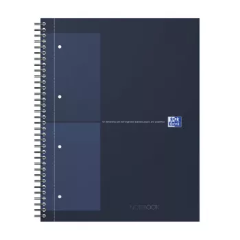 Oxford International College notitieboek A4+ geruit hardcover spiraalbinding 80 vel 400191240