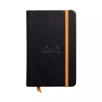 RHODIA RHODIARAMA notitieboek 90 x 140 mm gelinieerd zwart kunstleer hardcover 96 vel 118642C