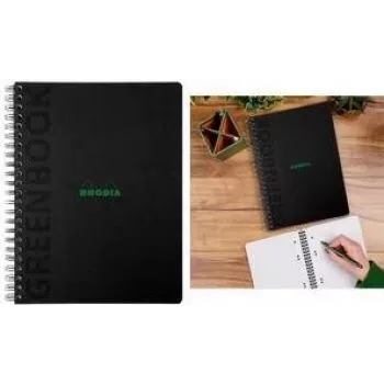 Rhodia Greenbook collegeblok A4+ geruit zwart 119922C