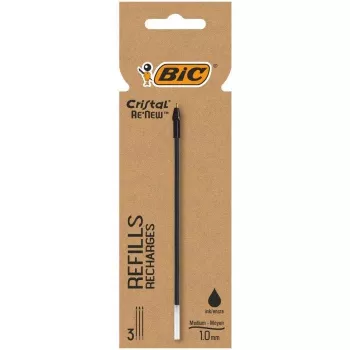BIC Cristal RE'NEW balpenvulling, zwart, fijn 0,32 mm, 1 stuk 503839