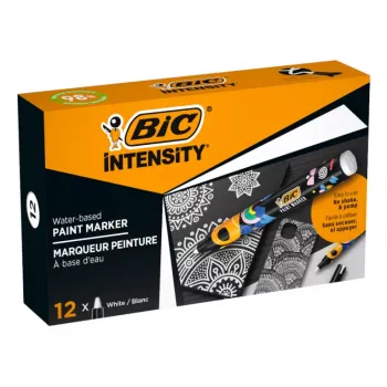BIC Intensity permanentmarker, wit, ronde punt, 1,5-2,3 mm, 1 stuk, 98% gerecycled 5274251