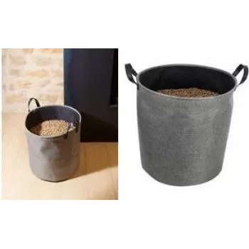 EDA Pellets-opbergtas, 60 liter, donkergrijs, 30 kg capaciteit, vilt, opvouwbaar, met draaghengels 010488 G/NO