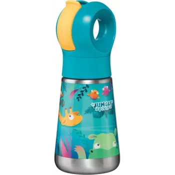 Maped PICNIK isoleer-drinkfles Jungle Fever 350 ml roestvrij staal turquoise met rietje
