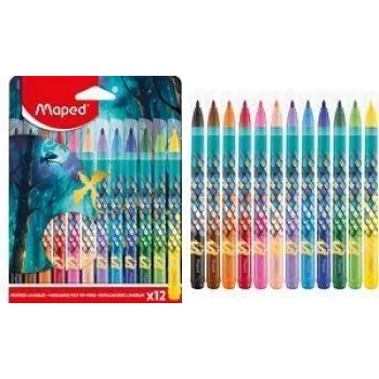 Maped DRAGON stiften, 12 verschillende kleuren, 2,8 mm ronde punt, kartonnen etui 845434