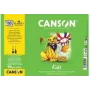 Canson Kids tekenpapierblok A4 90g/m² wit licht korrelig 50 vel voor potlood en kleurpotlood C629012000