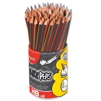 MAPED BLACK'PEPS HB grafietpotlood met gum, driehoekig, 72-pack koker 851759FC