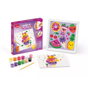 Maped Creativ schilderen op nummer set Kawaii Food Sweet - 2 voorgedrukte doeken, 10 acrylverven, penselen, vanaf 7 jaar 907088