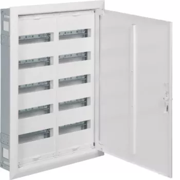 HAGER FWU52S inbouw-verdeelkast, 120 PLE, 5 rijen, IP30, beschermingsklasse II, wit