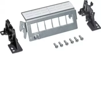 Hager FZ06MK 6-poorts Cat.6a afgeschermd Keystone patchpanel, grijs