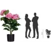 PAPERFLOW kunstmatige hortensia, roze, 550 mm, polyester bloemen en bladeren, polyethyleen steel, 1 stuk (PAHORT55)