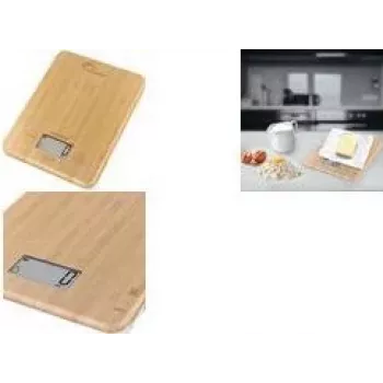 Little Balance LB 8543 slanke elektronische keukenweegschaal van bamboe met LCD-display, 5 kg capaciteit, 1 g nauwkeurigheid