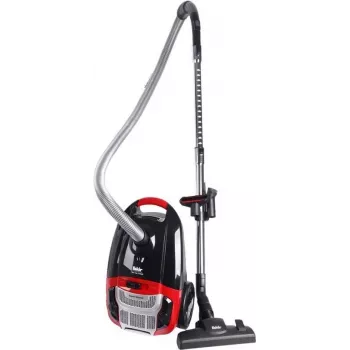 Fakir 3843003 steelstofzuiger, 700 W, 3 L stofzak, HEPA-filter, droogzuiger, rood/zwart