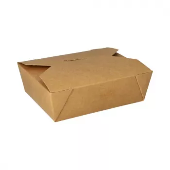 Papstar 87611 wegwerp-voedselbak van karton met PLA-coating, bruin, 1000 ml (100 stuks)