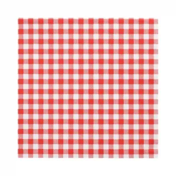 PAPSTAR Vichy-ruit-rood papieren servetten, 330 x 330 mm, 3-laags, 1/4-vouw, 20 stuks 82763