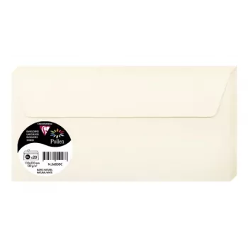 Pollen by Clairefontaine DL envelop, natuurwit 120 g/m², 110 x 220 mm, pH-neutraal, zuurvrij, 1 stuk (56030C)