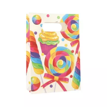 PAPSTAR Candies Party papieren zak met oor, 140 x 210 x 60 mm, blokbodem, zijvouw, 1 stuk (88862)