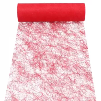 PAPSTAR Sizoflor tafelloper/decoratielint, rood, 75% polyester 25% polyamide, waterdicht, scheurvast, 1 stuk 37062