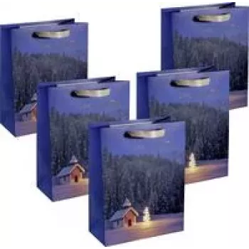 SIGEL GT115 kerstkapel grote cadeautassen, 26 x 33 cm, 5-pack
