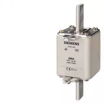 SIEMENS NH-zekeringpatroon, maat 3, 200 A, 500 V AC/440 V DC, gG, voorindicator, keramisch lichaam, verzilverde kopercontacten 3NA3340