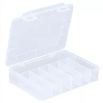 ALLIT EuroPlus Basic assortimentsbox 18/7, transparant slagvast polypropyleen, 7 vakken, zwart 457180