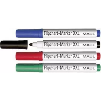 MAUL HEBEL flipchartmarker XXL ronde punt gesorteerde kleuren (4-pack) 63839-99