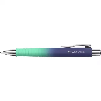 Faber-Castell Poly Ball Urban balpen met drukmechanisme, Buzzing Blue, blauwe inkt, 0,6 mm schrijfbreedte (XB), 1 stuk 241132