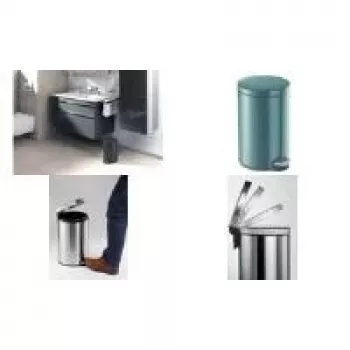DURABLE metalen pedaalemmer 12L rond zilver 341158
