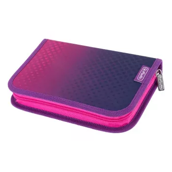 HERLITZ etui Dip Dye roze/paars, 31 delen, polyester, 205 x 140 x 38 mm, 2 kleppen, rits 400205910