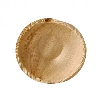 Papstar 87185 ronde wegwerpschaal van palmblad, naturel, 15 cm, 25 stuks