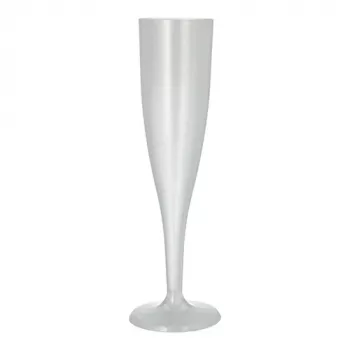 PAPSTAR herbruikbaar champagneglas PP, 0,1 L, transparant, 10-pack, 48 mm diameter, 201 mm hoogte (89729)