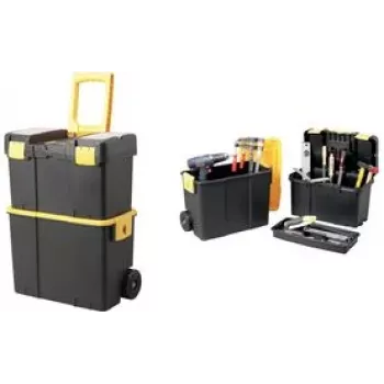 allit McPlus mobiele gereedschapskoffer-set 24 inch zwart/geel 2-delig met wielen en telescopische greep 476138