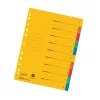 Herlitz A4 overformaat kartonregister, 10-delig, blanco tabs, 5 kleuren, manila recyclingkarton, voorgeperforeerd met organisatiedruk 300006188