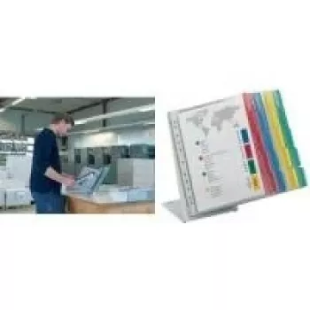 DURABLE FUNCTION TABLE 20 A4 tafel-displaypanneelsysteem, 20 panelen, zwart frame, lichtgrijze sokkel 568800