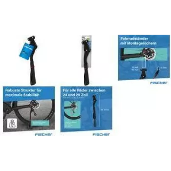FISCHER fietsstandaard aluminium zwart 24-28 inch verstelbaar achtervorkstandaard 50323:FISCHER