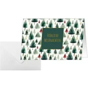 SIGEL kerstkaart Little Pines, 115 x 170 mm voor inkjet/laser/kopieerapparaat, glanzend karton 220 g/m², 1 stuk (DS644)