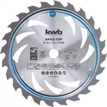 kwb 586154 hardmetaal cirkelzaagblad 184 x 16 x 1,2 mm, 24 tanden