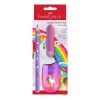 Faber-Castell eenhoorn jumbo schrijfset, violet, 3 stuks, 3 mm stift, ergonomische driehoekige vorm 111528