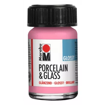Marabu porselein- & glasverf, glanzend roze, 15 ml, zonder inbranden 11150039133