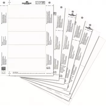 DURABLE insteeketiketten A4 210 x 297 mm, 10 vellen, wit, karton 170 g/m², laser/inkjet 485602