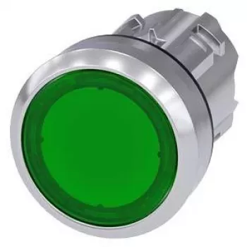 Siemens SIRIUS ACT verlichte drukknop front element, metaal hoogglans, groen, 22mm 3SU1051-0AA40-0AA0