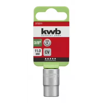kwb 372211 dopsleutelinzet 11 mm 3/8 inch aandrijving, chroom-vanadiumstaal, 6-kant
