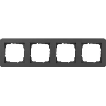 Gira E1 afdekraam 4-voudig zwart mat 0214153