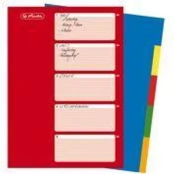 HERLITZ A4 kunststof register, 10-delig, blanco, gemengde kleuren, PP 0,12 mm, meervoudige perforatie, met voorblad (10715415)