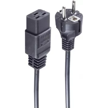 SHIVERPEAKS Basic stroomkabel Schuko naar IEC C19, 3 m, 16 A, zwart BS60015-S