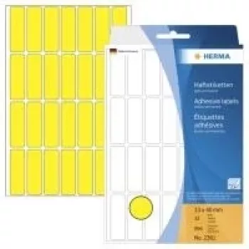 HERMA 2361 gele matte permanente zelfklevende papieretiketten, 13 x 40 mm, 896 etiketten (32 bladen x 28)
