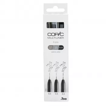COPIC Multiliner fineliner zwart 0,5 mm, 3 stuks (22075633)