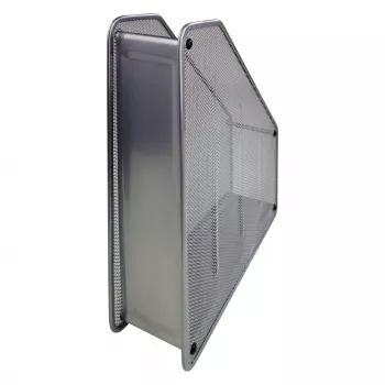 HELIT H2518000 mesh tijdschriftenhouder DIN A4 draadmetaal zilver poedergecoat, 1 stuk