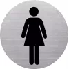 HELIT WC dames pictogram bord, edelstaal, zilver, zelfklevend, 115 mm H6271000