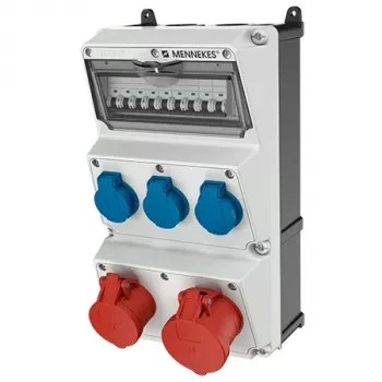 MENNEKES AMAXX 930011 wandgemonteerde contactdooscombinatie, 63 A, IP44, grijs