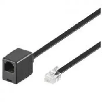 Wentronic Goobay modulaire verlengkabel RJ12 6P6C stekker naar bus, 6 m, zwart 68264
